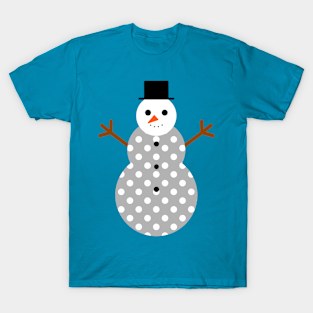 Gray snowman with white dots T-Shirt